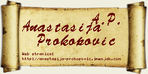 Anastasija Prokopović vizit kartica